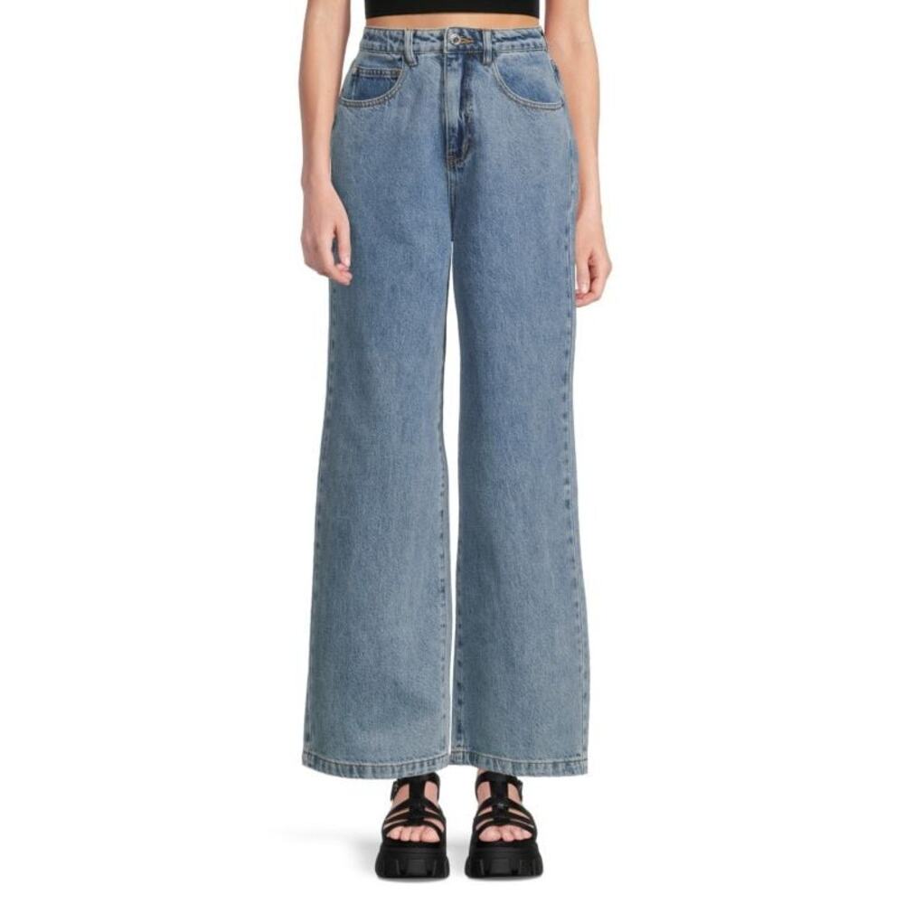 Weworewhat high rise wide leg blue jeans size 24